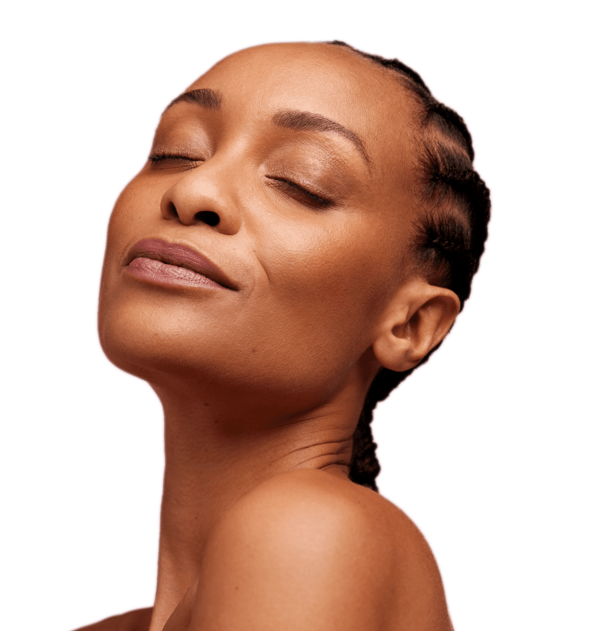 Mulher com olhos fechados